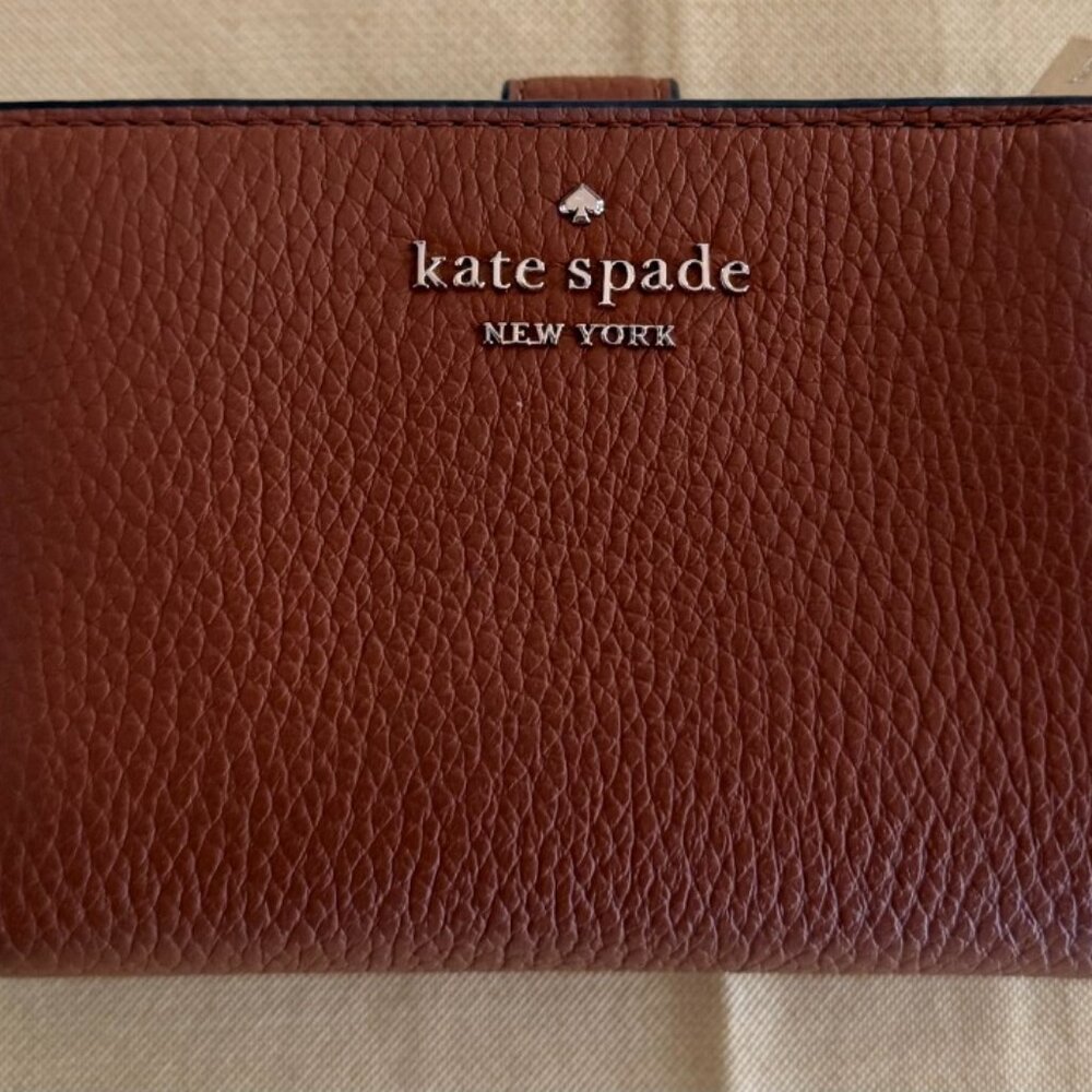 Kate Spade Leather Medium Bifold Wallet (Warm Gingerbread) (NWOT)